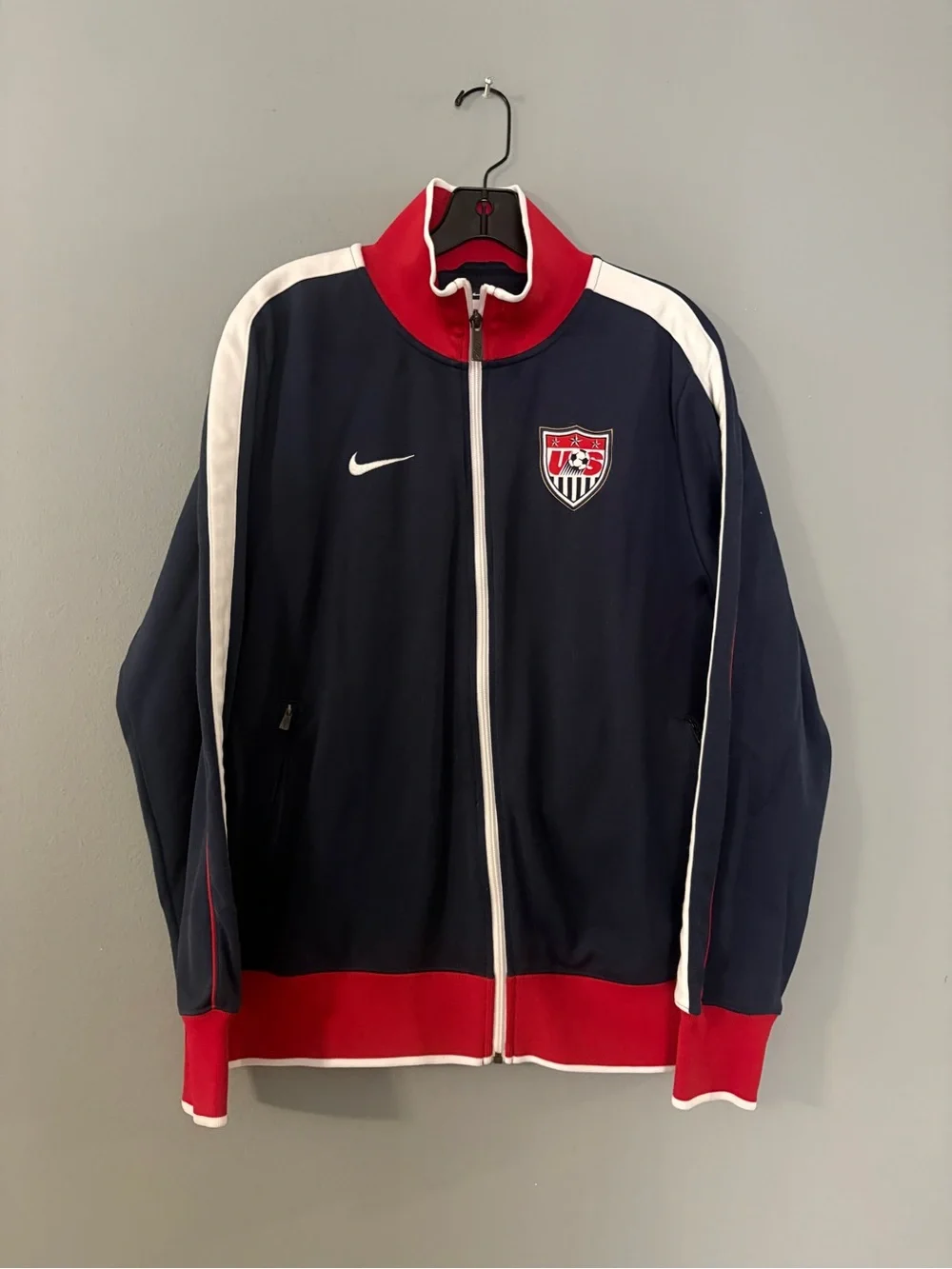 Nike Navy Red White Lightweight Soccer Track Jacket